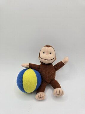Curious George Mini Monkey Plush With Ball Equity Toys Vintage Stuffed Animal